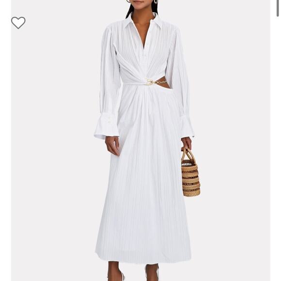 Jonathan Simkhai Dresses & Skirts - Jonathan Simkhai Fraya Plisse Poplin Cutout Maxi Dress White Size 0 Resort